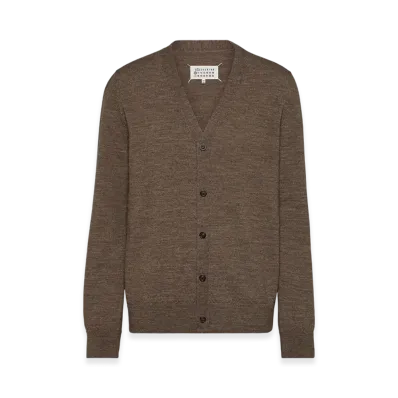 Maison Margiela Men's Elbow Patch Cardigan "Walnut"
