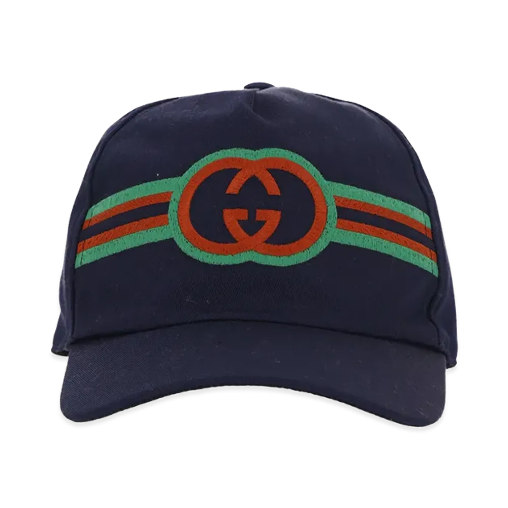 GUCCI Kids Embroidered Logo Hat "Blue"