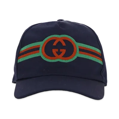 GUCCI Kids Embroidered Logo Hat "Blue"