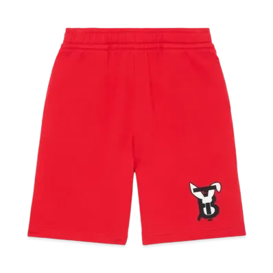Burberry Rabbit Print Cotton Shorts "Bright Red"