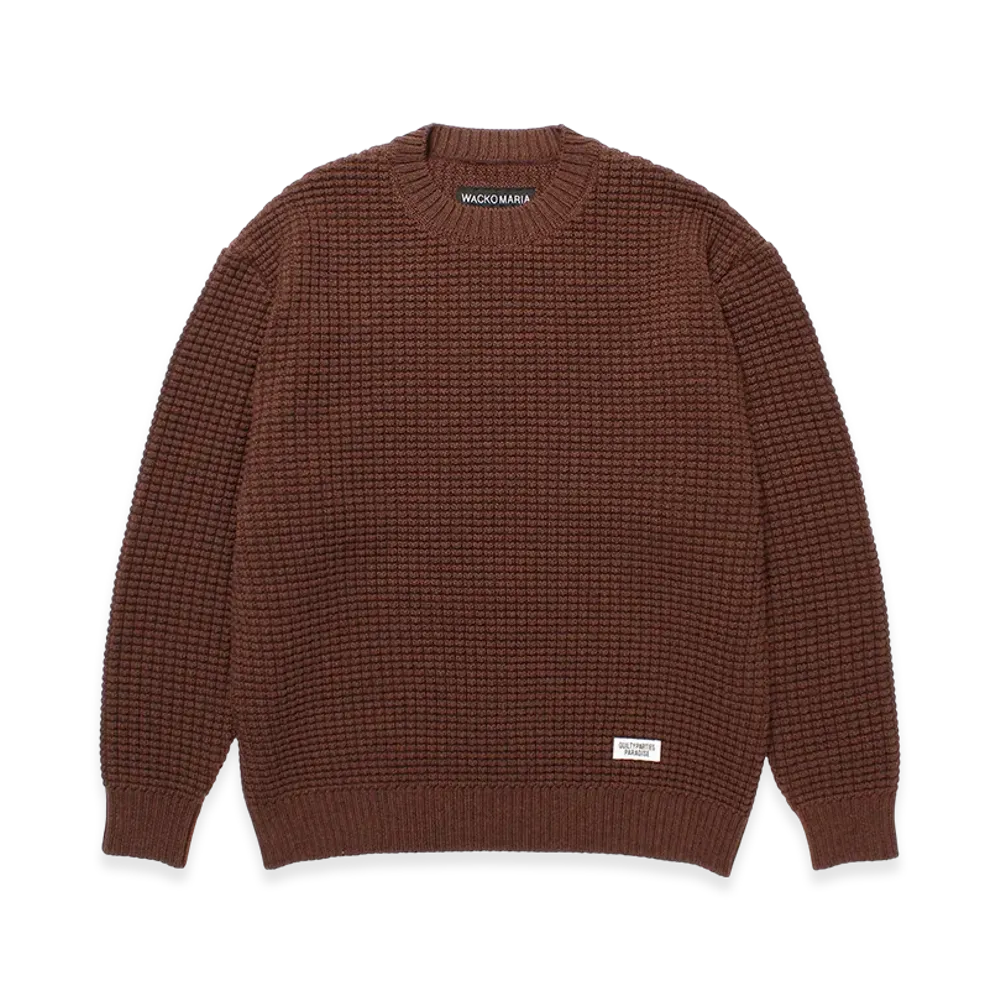 WACKO MARIA Waffle Knit Sweater "Brown"