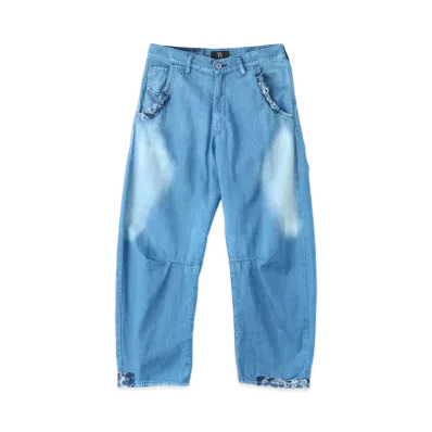 Yohji Yamamoto Y's 8OZ UNEVEN YARN DENIM GUSSET WIDE PANTS "Indigo"