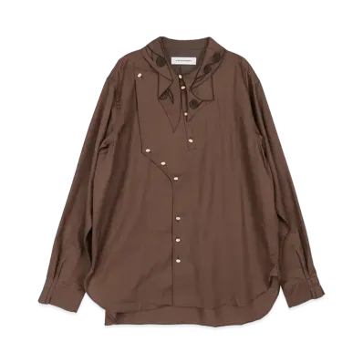 KIKO KOSTADINOV Nesebur Embroidered Shirt "Walnut Brown"