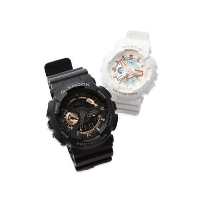 Casio G-Shock Pair Watches GA-110RG-1AJF x BA-110XRG-7AJF "Black/White"