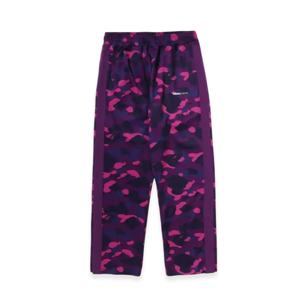 A BATHING APE Color Camo Metal Logo Relaxed Fit Track Sweat Pants "Purple"