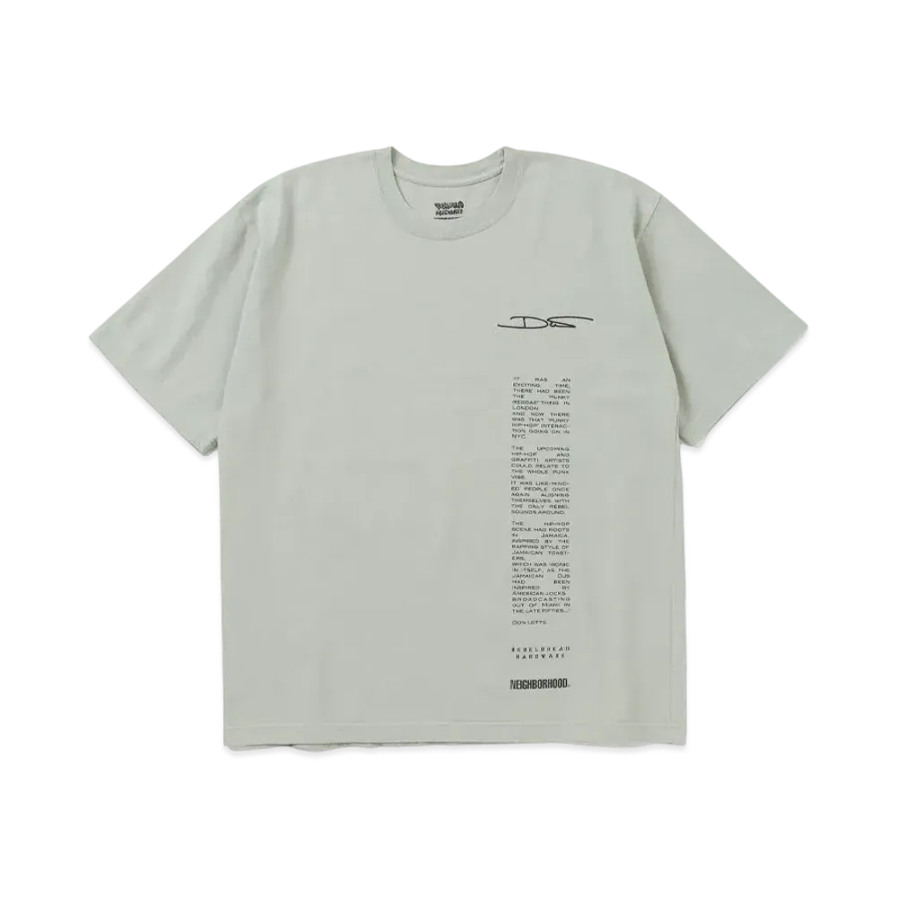 NEIGHBORHOOD x REBEL DREAD HARDWARE . Tee SS-2 "Sage Green"