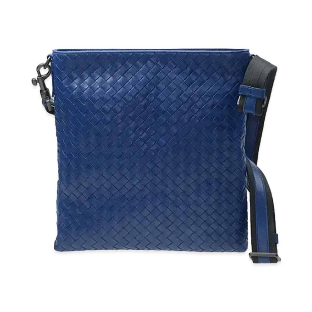 Bottega Veneta Lambskin Crossbody Bag "Blue"