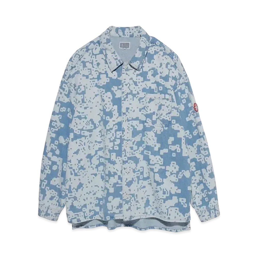 Cav Empt (C.E) NOISE WASHED DENIM SHIRT JACKET "Blue"