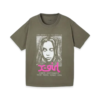 X-Girl Women's Faded Face S/S Tee "Olive"