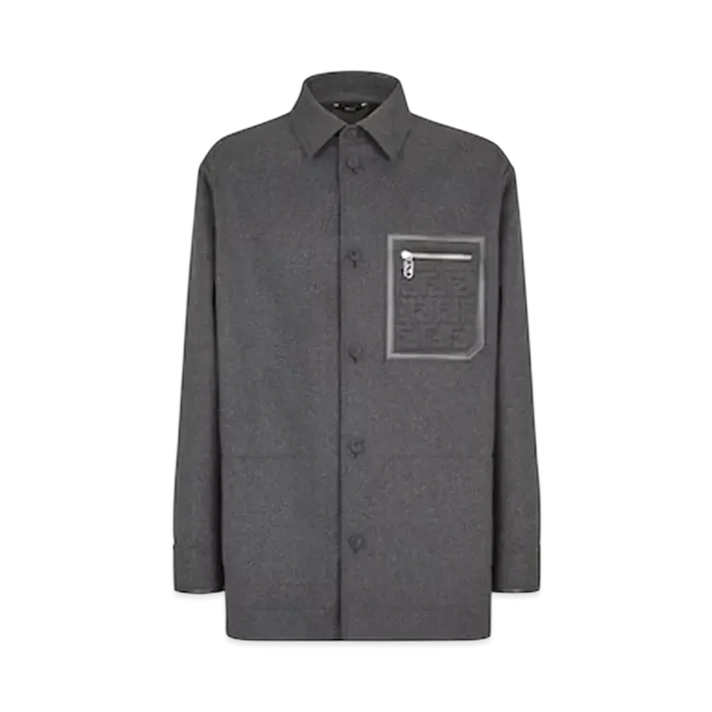 FENDI Men's Blouson Cashmere Go-To Jacket "Gray"