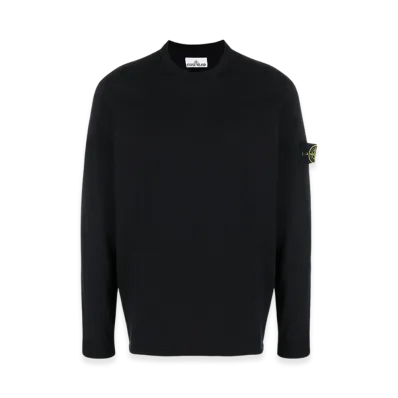 Stone Island 5510006 Logo Cotton Crewneck Sweater - 25SS "Navy Blue"
