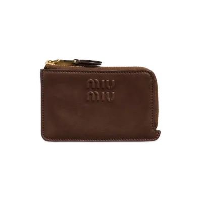 MIU MIU Nappa Leather Envelope Card Holder "Briarwood"