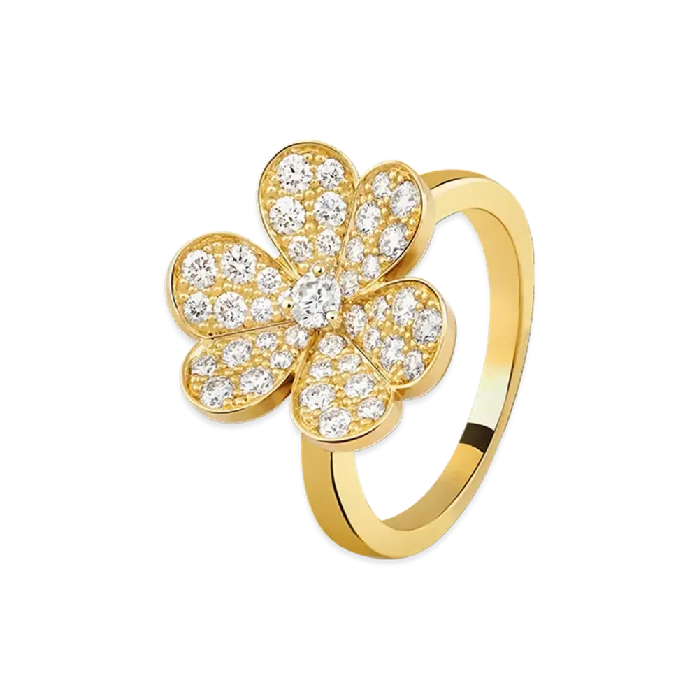 Van Cleef & Arpels Frivole ring 1 flower small model "18K Yellow gold/Diamond"