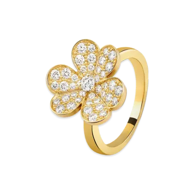 Van Cleef & Arpels Frivole ring 1 flower small model "18K Yellow gold/Diamond"