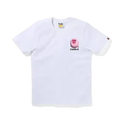 A BATHING APE 3D Art Ape Head Tee "White/Pink"