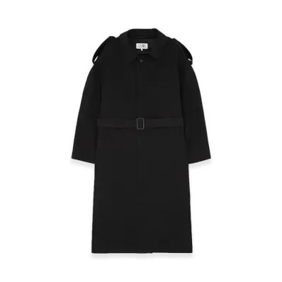 MM6 Maison Margiela Wool Trench Coat "Black"