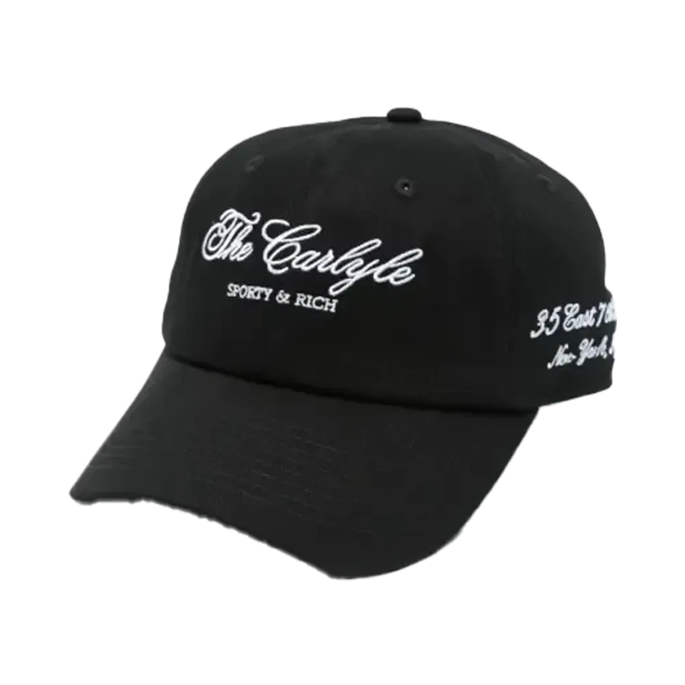 Sporty&Rich Slogan Cap "Black/White"