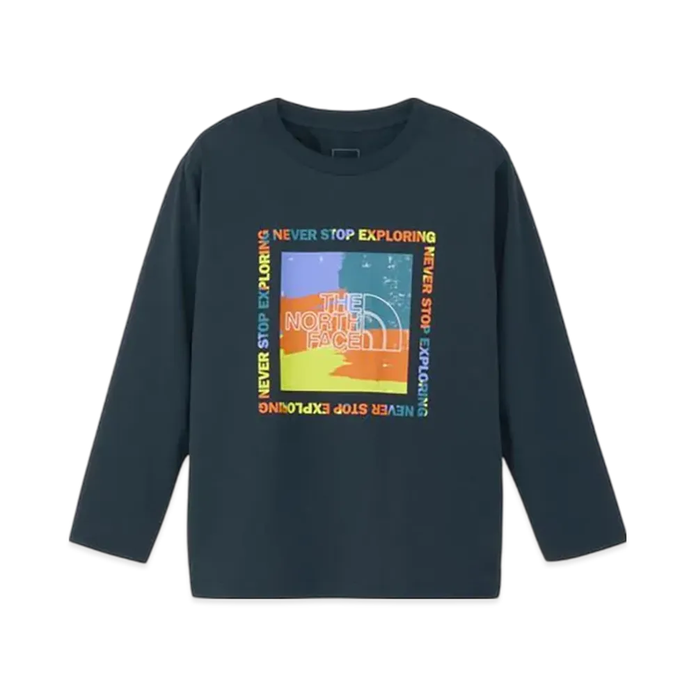 The North Face Kids Long Sleeve ES Getmoted Graphic Tee "Urban Navy"