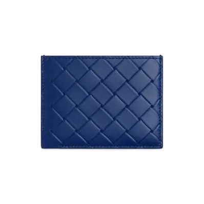 Bottega Veneta Intrecciato Stamp Credit Card Case "Royal Blue"
