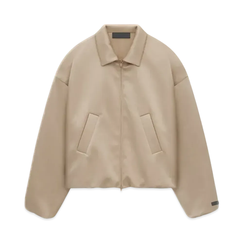 FEAR OF GOD Essentials Women's Satin Nylon Bomber Jacket "Desert Sand"