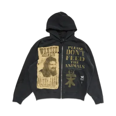 Travis Scott Cactus Jack x WWE Double Cactus Jack Zip Hoodie "Black"
