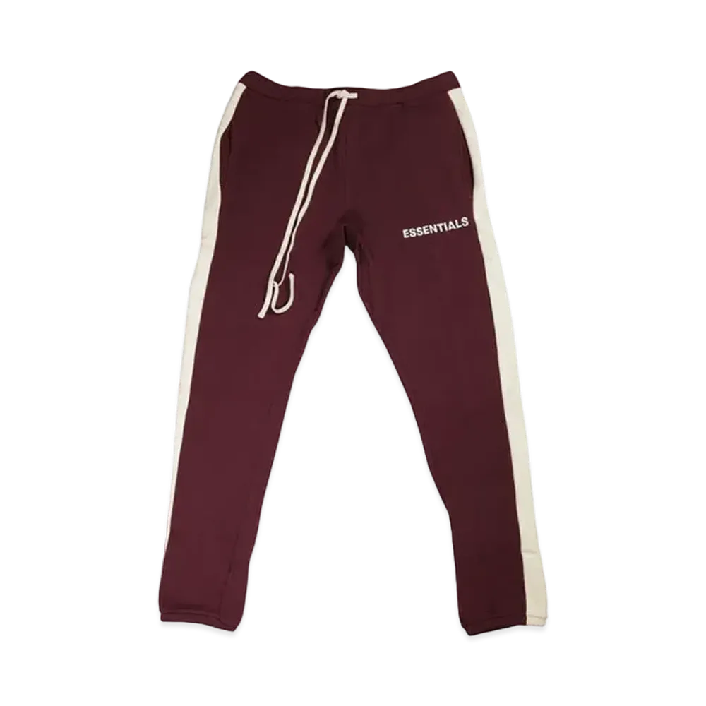 FEAR OF GOD Essentials Side Stripe Sweatpants "Burgundy"