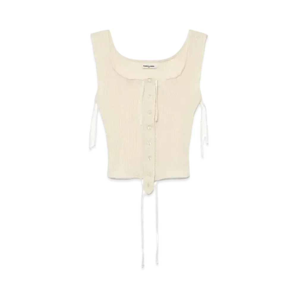FUMIKA UCHIDA Vintage Ribbed Corset Top _Sleeveless "Off White"