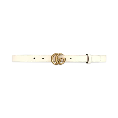 GUCCI GG Marmont Thin Belt "White"