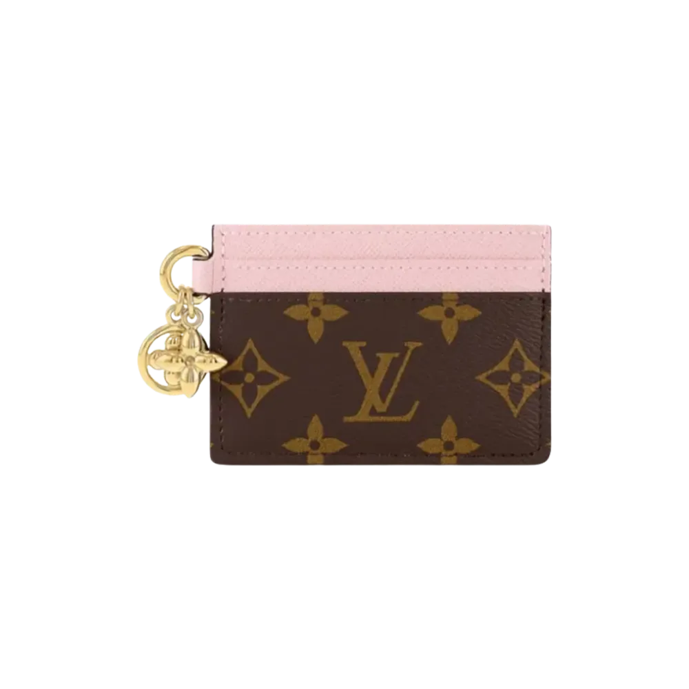 Louis Vuitton Card Case Porte Cartes LV Charms "Monogram Rose Ballerine"