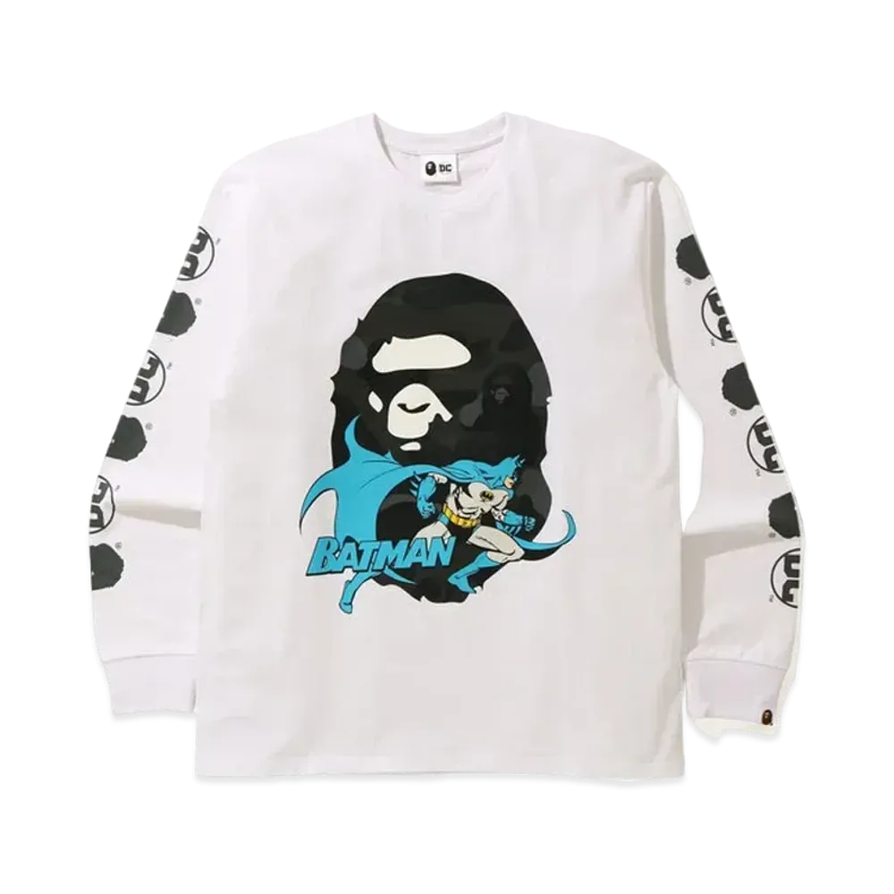 A BATHING APE / DC Batman Long Sleeve Tee "White"