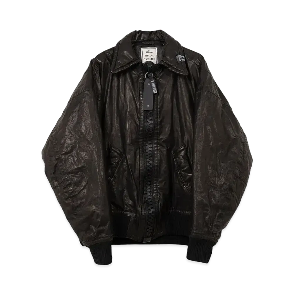Maison MIHARA YASUHIRO x BACKLASH Smooth Leather Big Zip Jacket