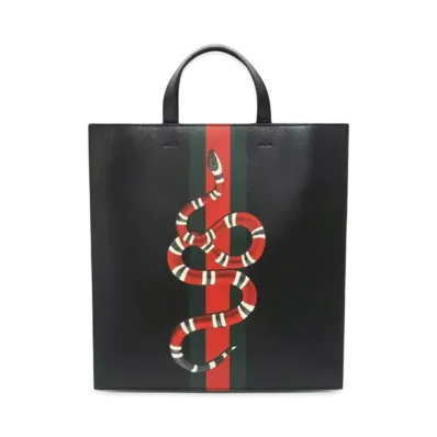 GUCCI Tote Bag King Snake Leather "Black"