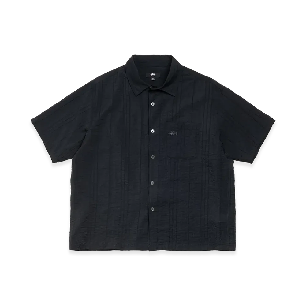 Stussy Pleated Textured Shirt "Black"