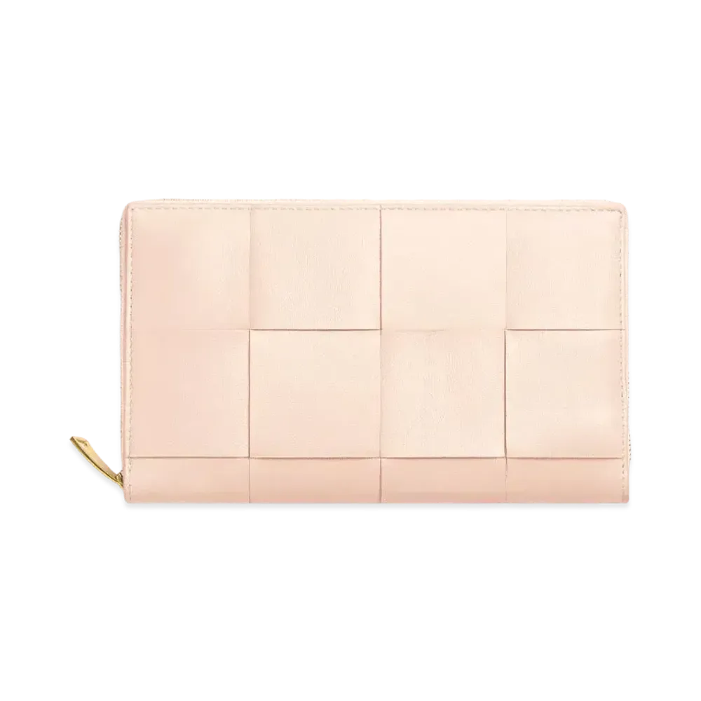 Bottega Veneta Zip Around Wallet "Melon Washed"