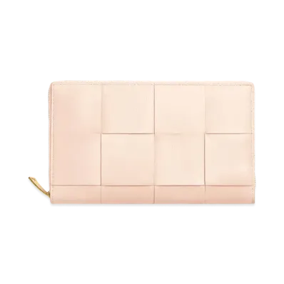 Bottega Veneta Zip Around Wallet "Melon Washed"