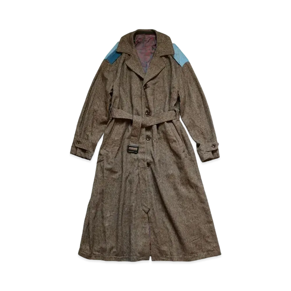 KAPITAL Cotton Tweed Dragging Coat "Brown"