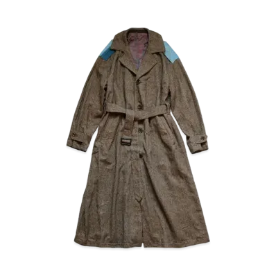 KAPITAL Cotton Tweed Dragging Coat "Brown"