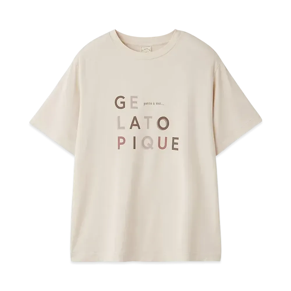 GELATO PIQUE Rayon Logo One Point T-Shirt "Ivory"