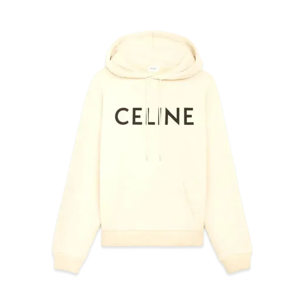CELINE Celine Hoodie In Cotton Fleece "Pale Yellow/Black"