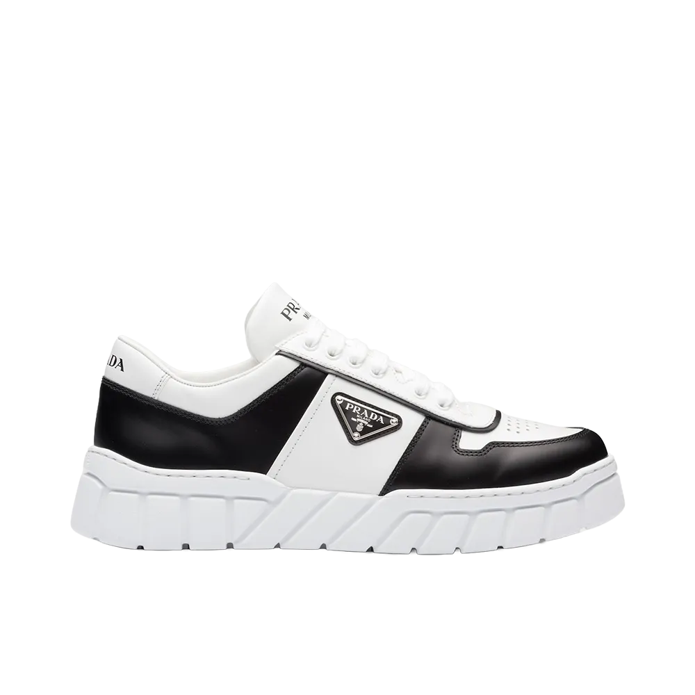 PRADA Leather Sneaker "White/Black"