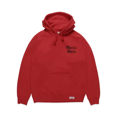 WACKO MARIA WASHED HEAVY WEIGHT PULL OVER HOODED SWEAT SHIRT "Red"