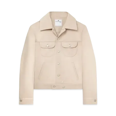 Courreges Men's Twill Trucker Jacket "Sand"