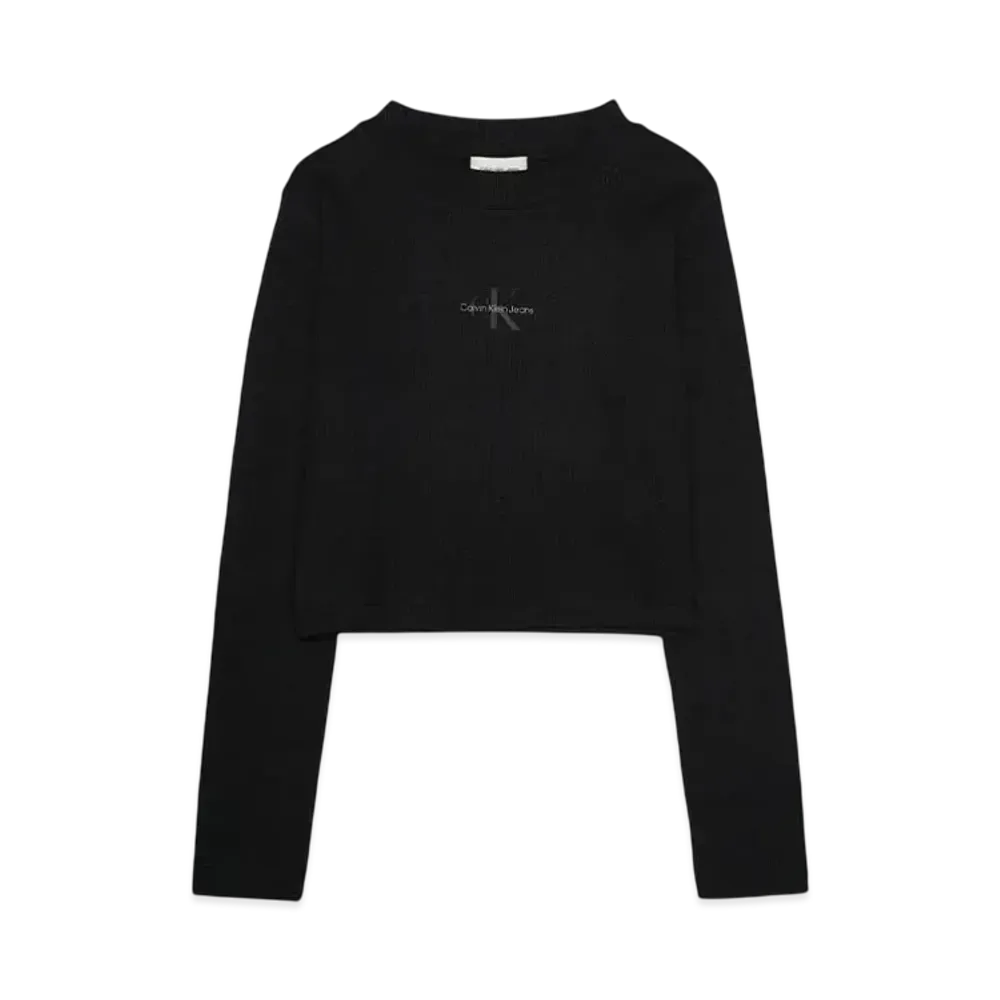 Calvin Klein Jeans A- LS MONOGRAM BABY TEE "CK BLACK"