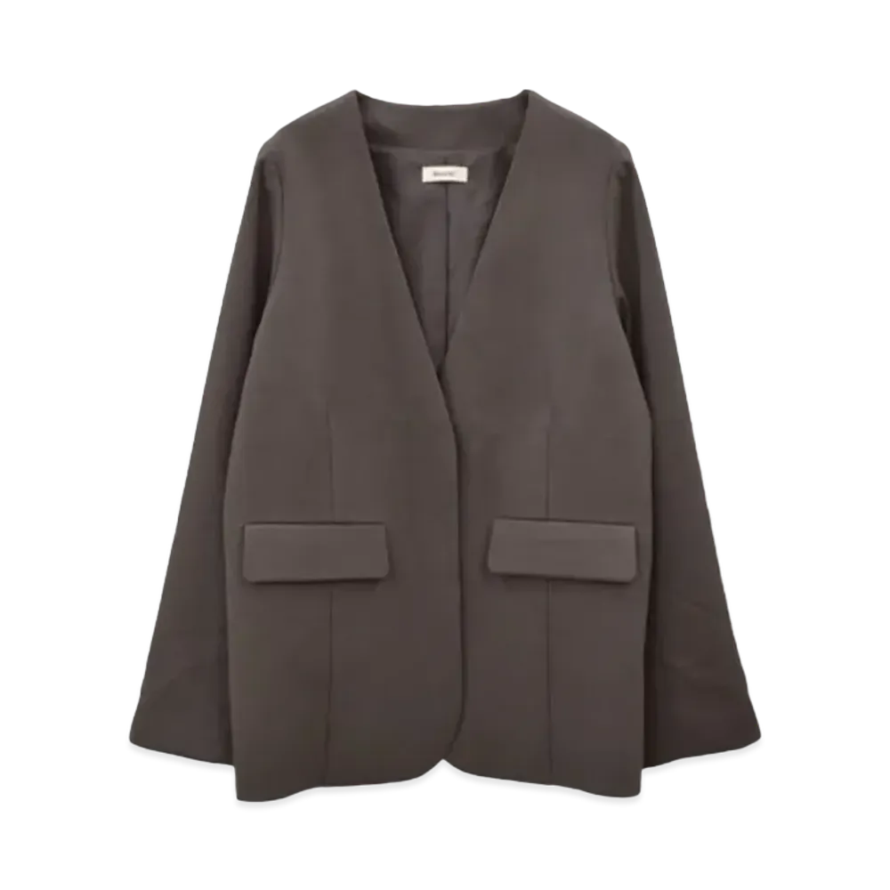 ISOOK Original Oversize Nocollar Jacket "Brown"