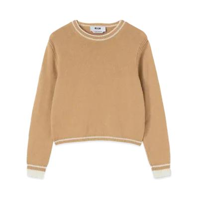 MSGM Signature Cashemre Blend Sweater "Brown"