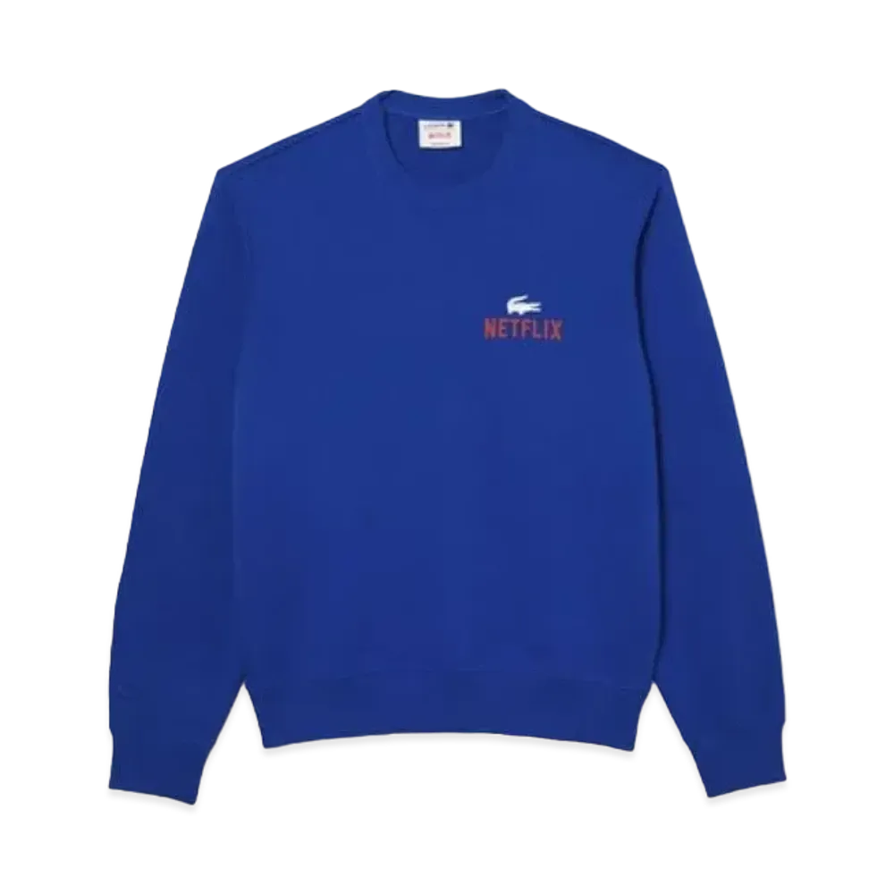 LACOSTE x Netflix Back Print Crew Neck Sweat "Royal"