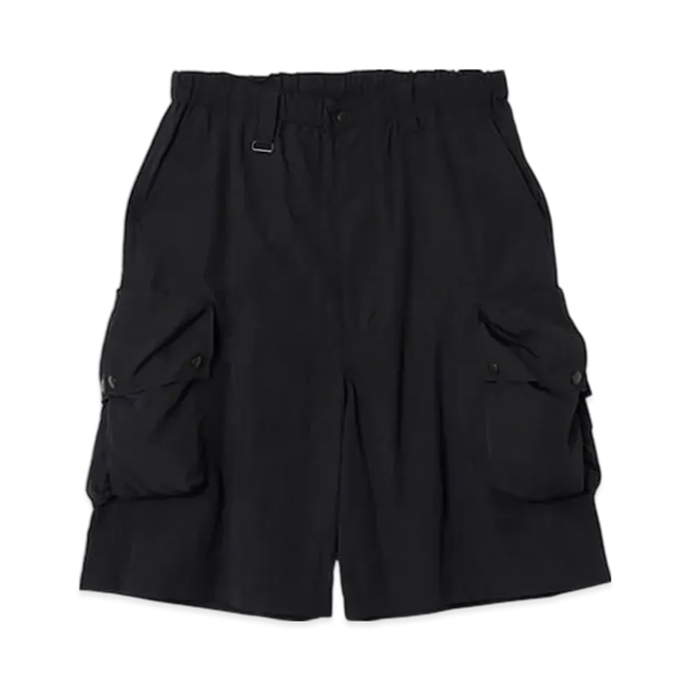 YOKE Light Nylon Taslan Multi Pockets Utility Shorts "Black"