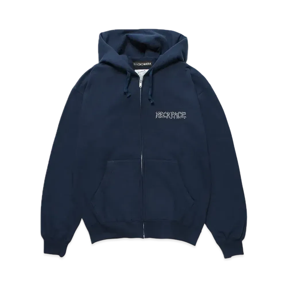 WACKO MARIA x NECKFACE Heavy Weight Zip Hooded Sweat Shirt "Navy"