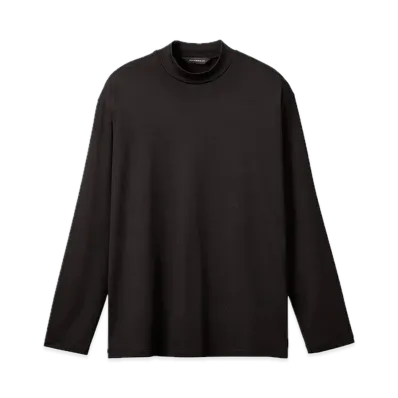 DESCENTE ALLTERRAIN Wool Mix Mock Neck Long Sleeve T-Shirt "Black"
