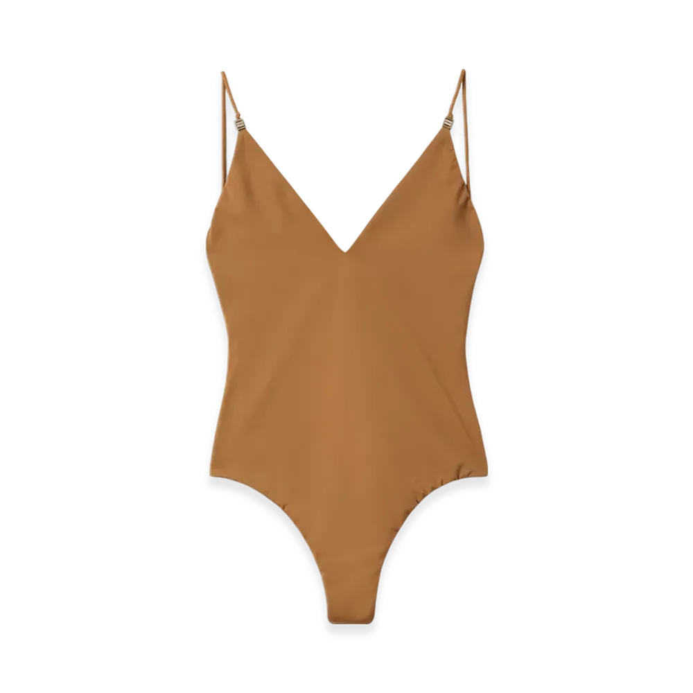 MIU MIU Women's One-Piece Swimsuit "Cork Beige"
